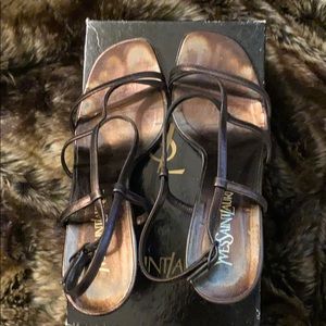 Vintage Yves Saint Laurent Brown Metallic Heels